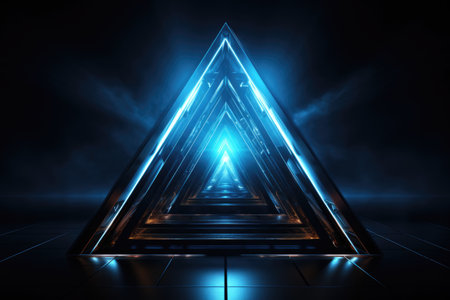 Triangular glowing holographic fantasy portalの素材