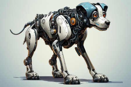 Funny puppy dog robot cyborgの素材
