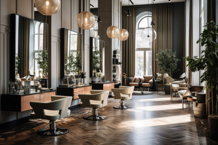 interior of modern hair salon, barbershopの素材