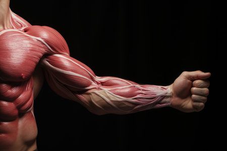 Human anatomy, muscular system structureの素材