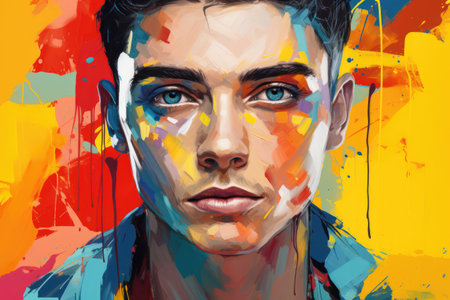 Man portrait, pop art style.の素材