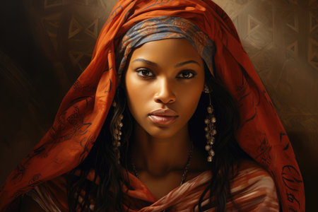 Beautiful African girl in national clothes.の素材