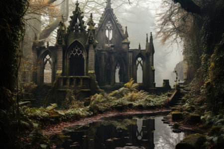 Old abandoned crypt in an ancient cemeteryの素材