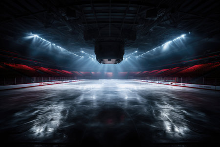 Hockey ice rink sport arena at the stadium sports complexの素材