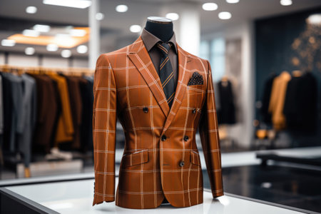Stylish men's suit with jacket on a mannequinの素材