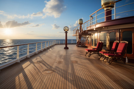 Deck on a cruise ship linerの素材