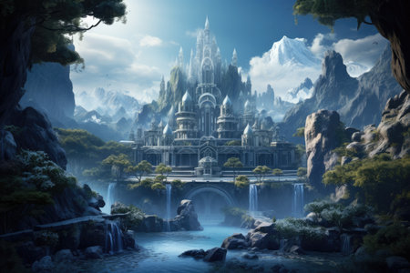 Futuristic world extraterrestrial civilization on alien planetの素材