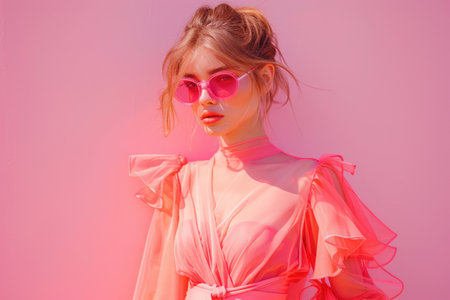 Fashion portrait of a beautiful young womanの素材