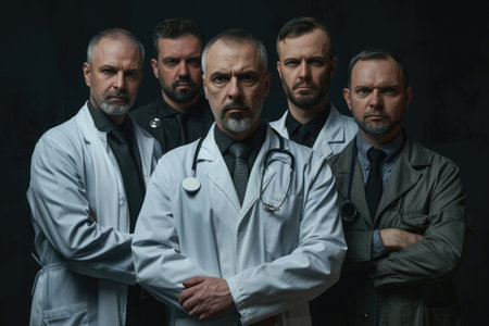 group of doctors and nurses in uniformの素材