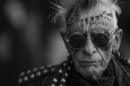 Senior informal man with mohawkの素材
