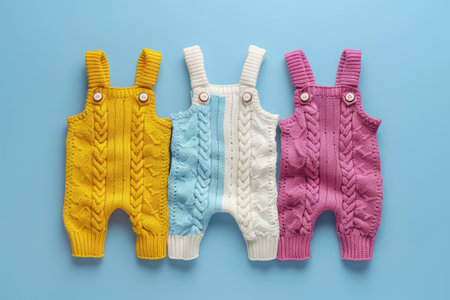 Homemade knitted clothes for babyの素材