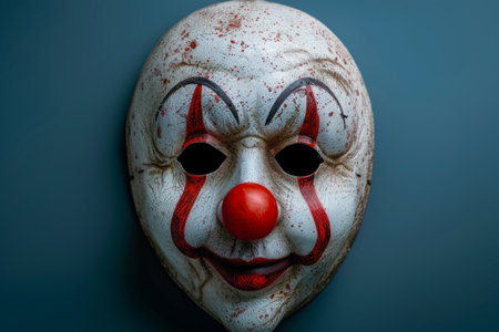 Horror clown mask in vintage styleの素材