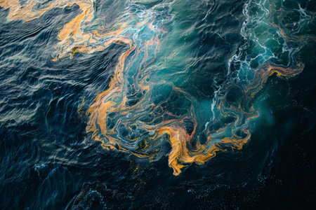 Water pollution from petroleum products, oil or gasolineの素材