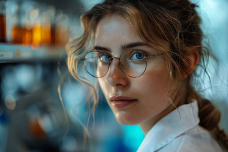 Laboratory assistant in a chemical biological laboratoryの素材