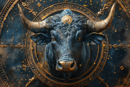 astrology Taurus zodiac sign logoの素材