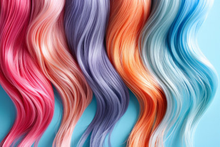 Palette of hair dye or wig color samplesの素材