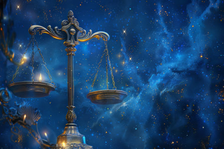 Libra zodiac sign, horoscope constellation symbol.の素材