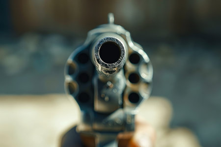 the gun is pointed at the screenの素材