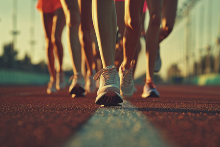 Legs of athletes in sneakers joggingの素材