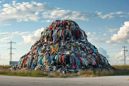 Mountain, pile of used clothesの素材