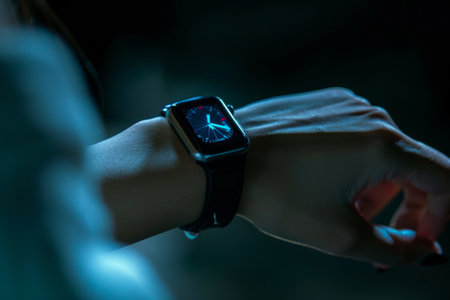 Smart watch on the wrist close-upの素材