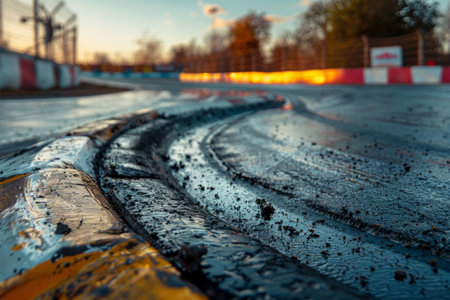 Racing track road surface closeupの素材