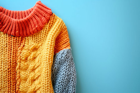 Bright colored knitted wool sweaterの素材