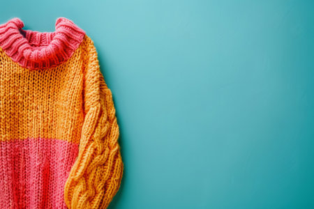 Bright colored knitted wool sweaterの素材