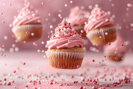 Levitating cupcakes pastry cakes sweetsの素材