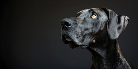 Great Dane dog on a black backgroundの素材