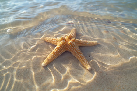 Starfish in the sand on the seashoreの素材