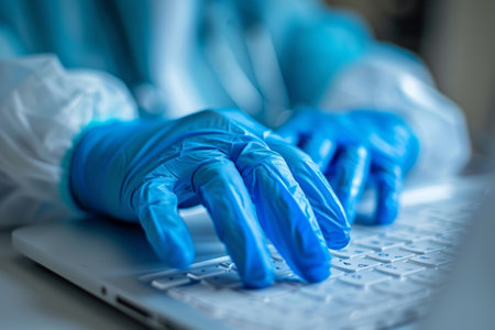 doctor make online video call with web camera, online appointment consultationの素材