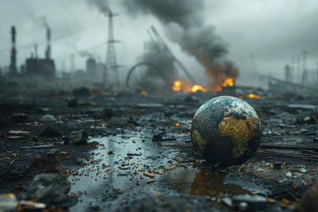 Ruins of planet earth after Armageddon global catastropheの素材