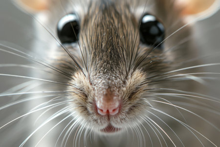 close-up portrait of a funny mouseの素材