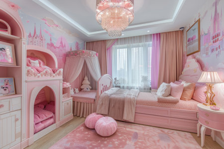Luxury pink room for a girlの素材