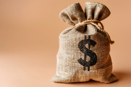 Money bag with dollar symbol, savings conceptの素材
