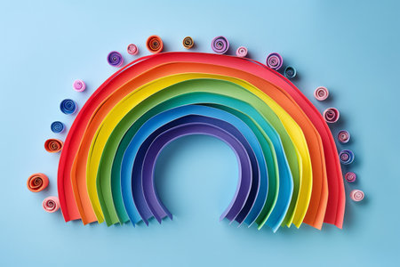 Paper colored rainbow in origami styleの素材