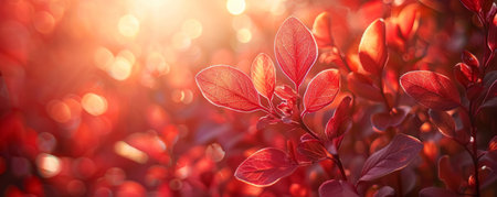 Autumn red leaves fall backgroundの素材