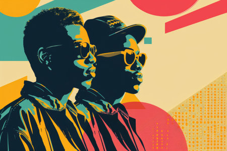 Vintage pop art poster in 90s nineties styleの素材