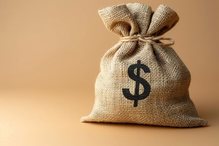 Money bag with dollar symbol, business and finance conceptの素材