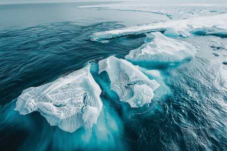 Melting glacier climate change conceptの素材