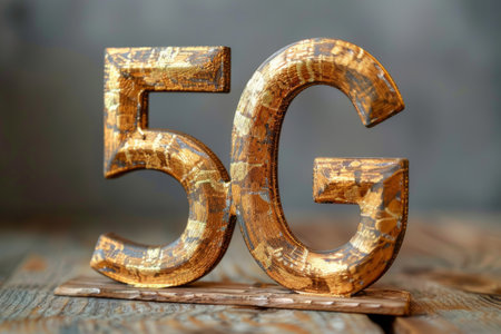 Glowing inscription 5g high-speed mobile wireless internetの素材