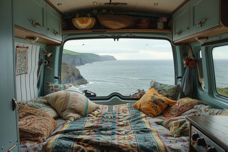 Motorhome van interior, travel conceptの素材