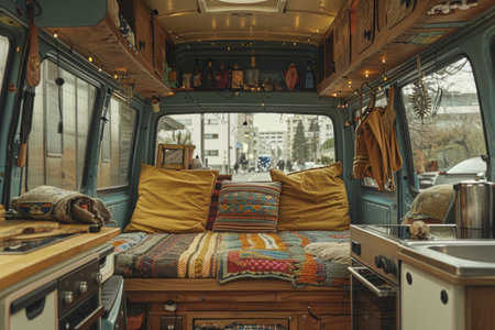 Motorhome van interior, travel conceptの素材