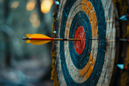 Arrow in bull's eye, success achievement conceptの素材