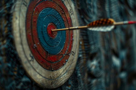 Arrow in bull's eye, success achievement conceptの素材
