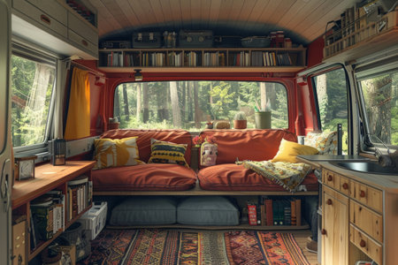 Motorhome van interior, travel conceptの素材