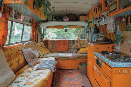 Motorhome van interior, travel conceptの素材