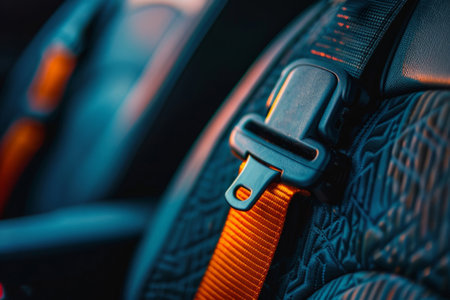 Seat belts in car seats, safety conceptの素材