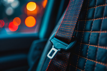 Seat belts in car seats, safety conceptの素材